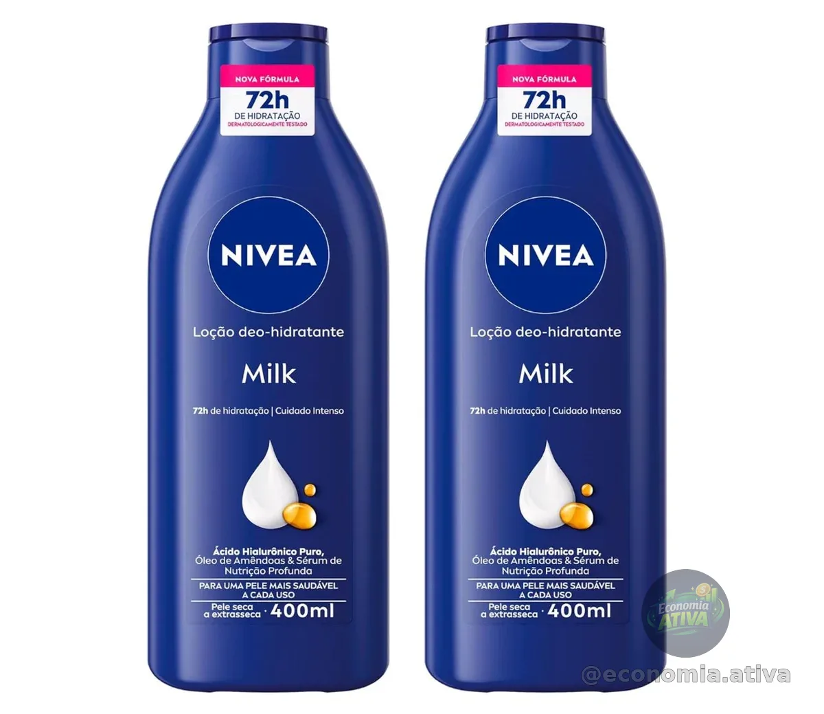 NIVEA Kit Loção Hidratante Milk Pele Seca a Extrasseca 400ml (2 unidades)