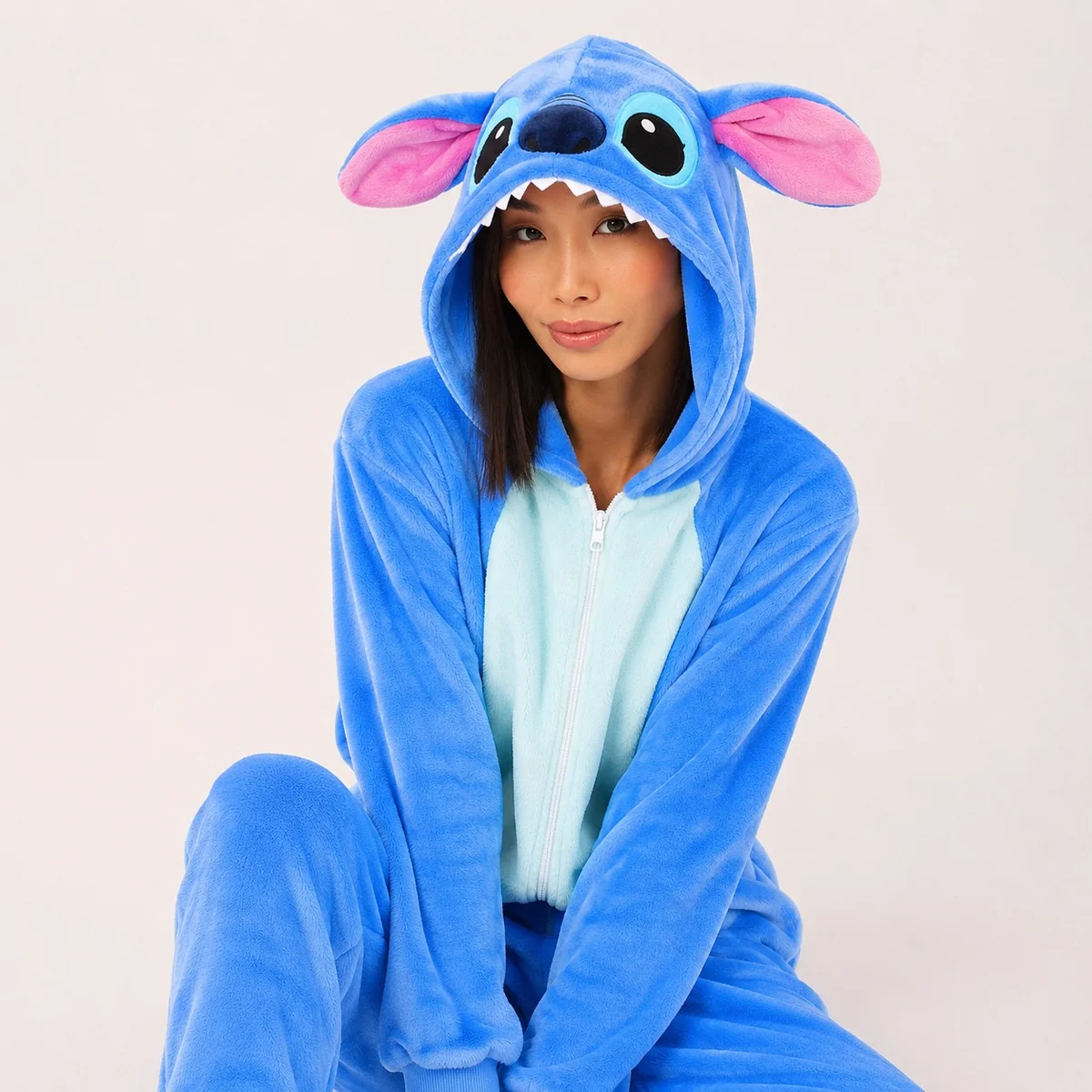 Pijama Macacão Kigurumi Stitch Zíper