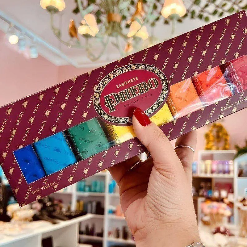 Phebo Caixa de Sabonetes, Vinho, 90g, 8 unidades