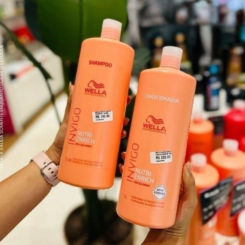 Kit Wella Pro Invigo Enrich Shampoo 1L + Condicionador 1L
