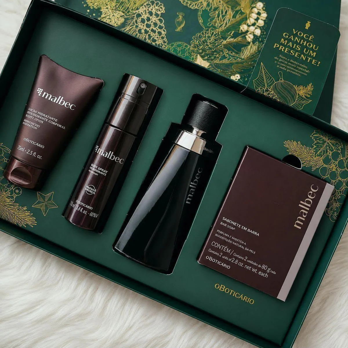 Malbec Kit Presente Premium (4 Itens) O Boticário