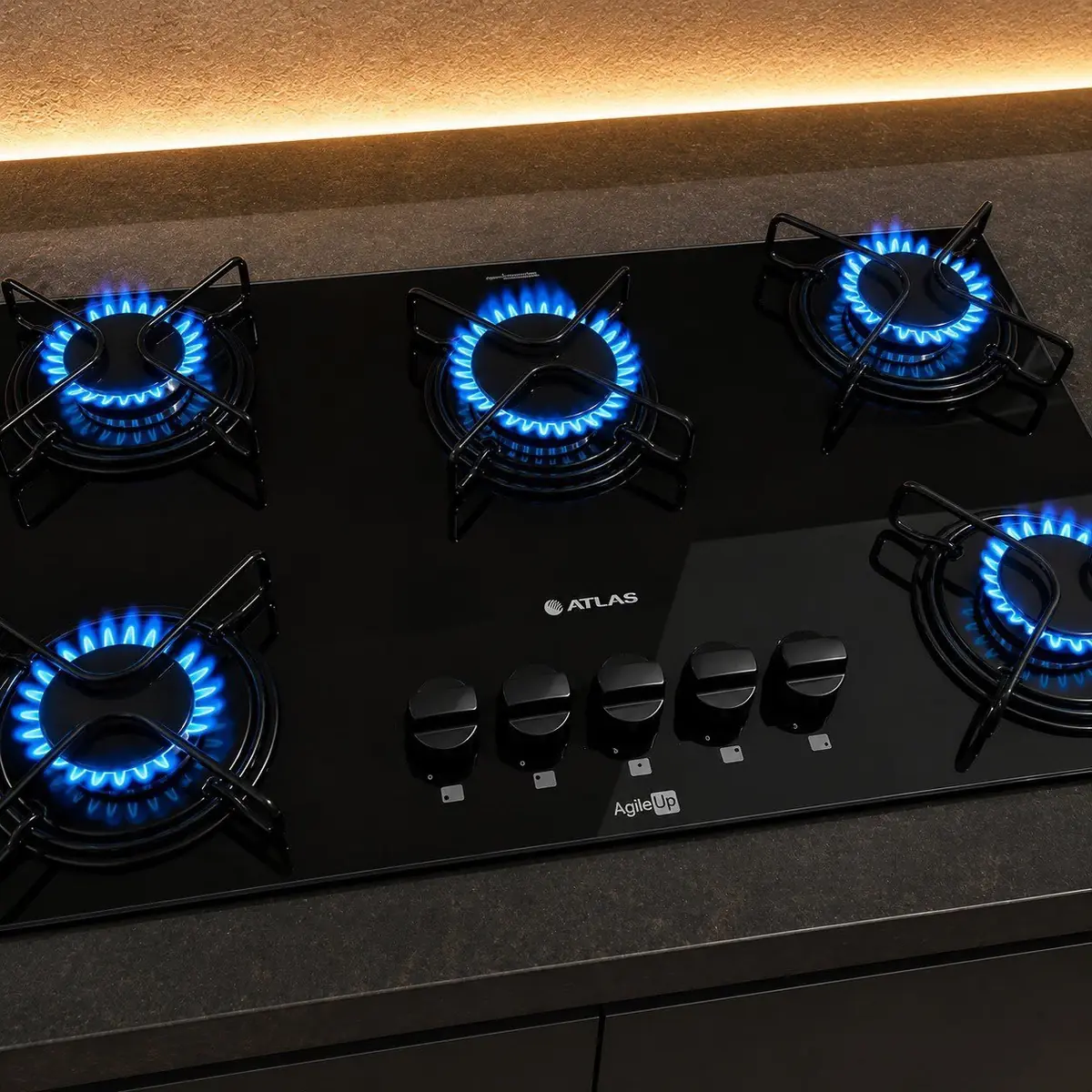 Cooktop 5 Bocas Mesa De Vidro Atlas