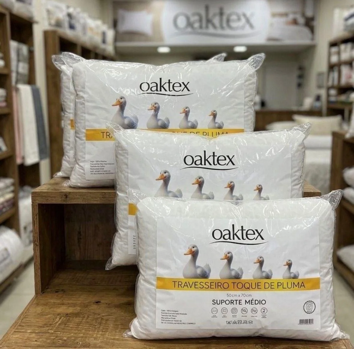 Kit 4 Travesseiros Oaktex 50x70 Antialérgico Fibra Siliconada Branco
