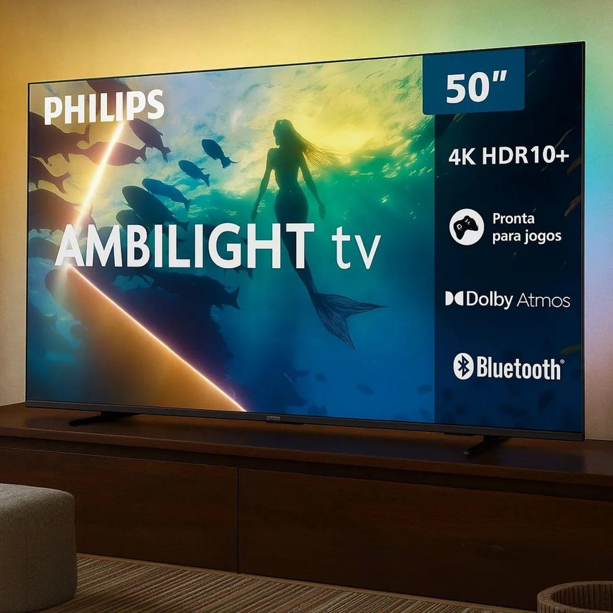 PHILIPS, Smart TV Ambilight 50" 4K, 50PUG8100/78