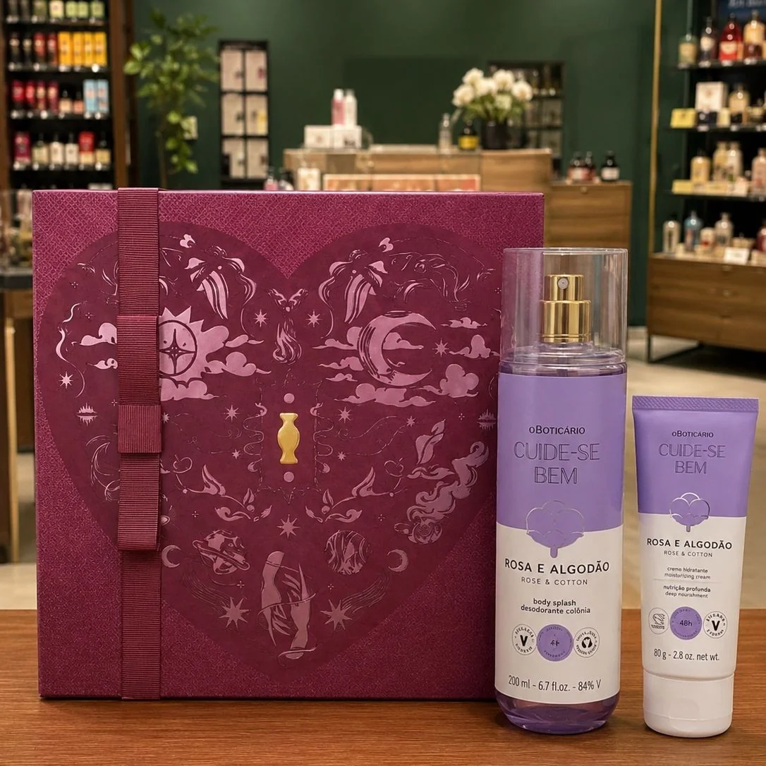 Combo Cuide-se Bem Rosa E Algodão: Body Splash 200ml + Antitranspirante em creme