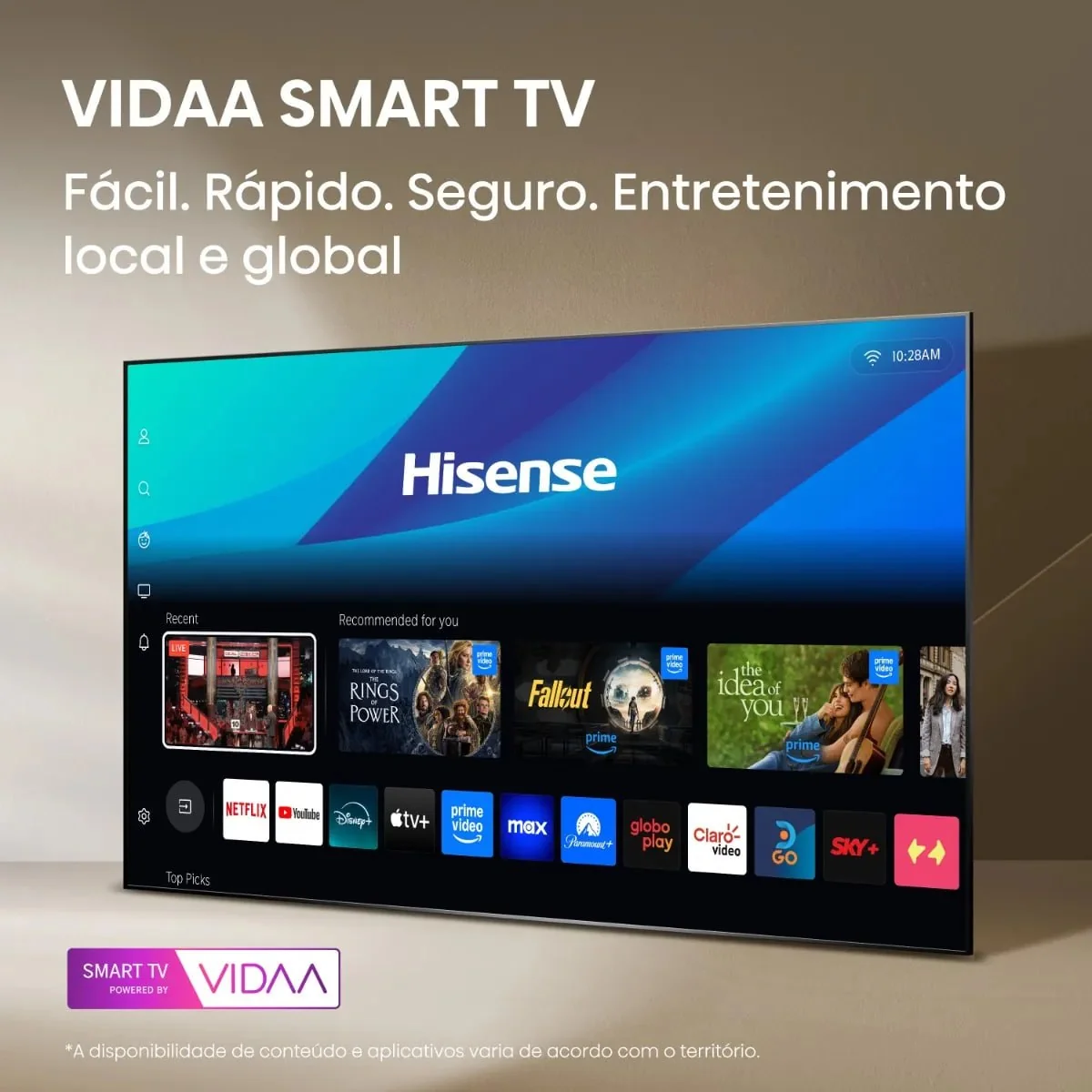 Hisense Smart Tv FHD 43" Polegadas 43A4NV com HDR10, DTS Virtual X, Compatibilidade Alexa e Google Home