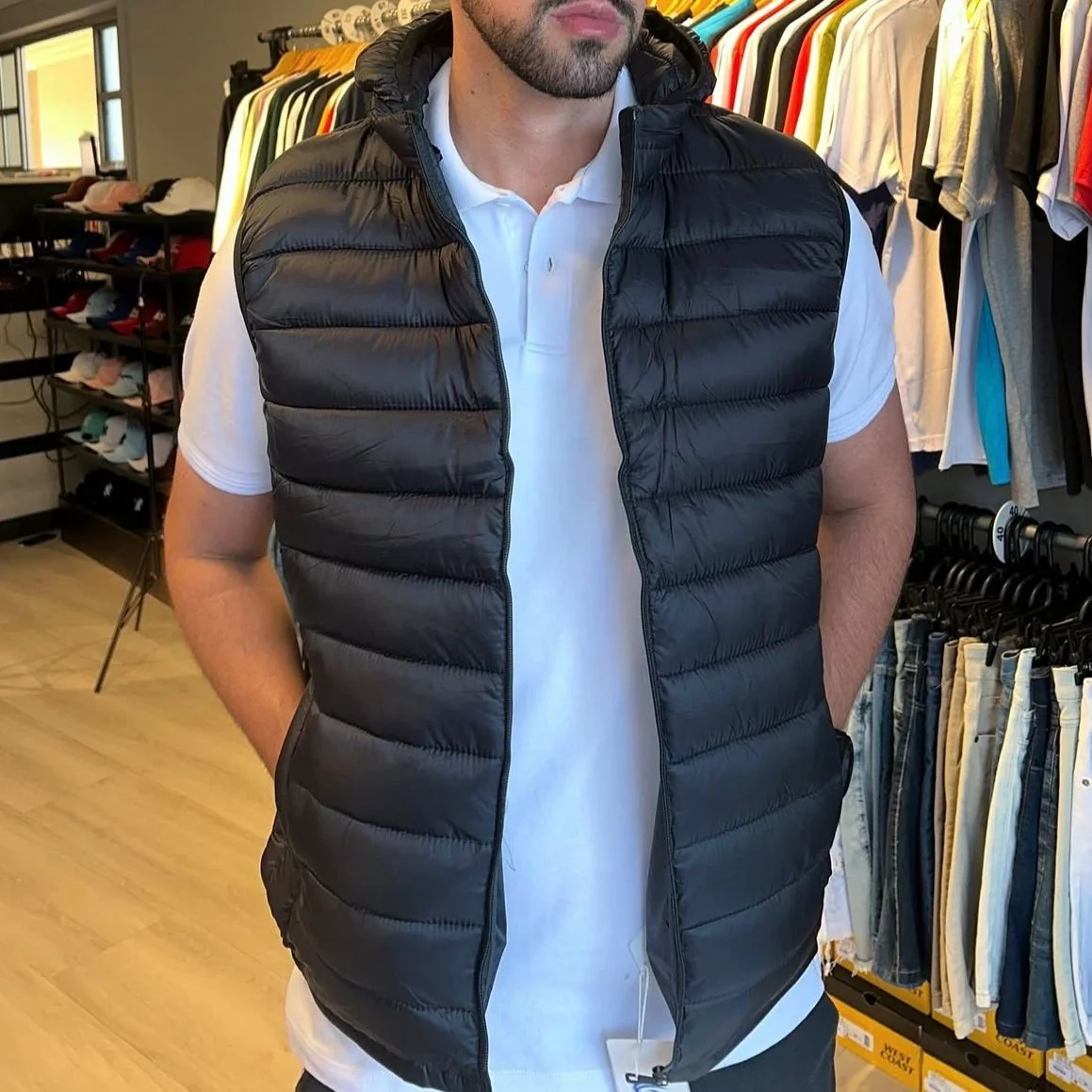 Colete Puffer Masculino Leve Inverno Casual Premium Preto (2 cores)
