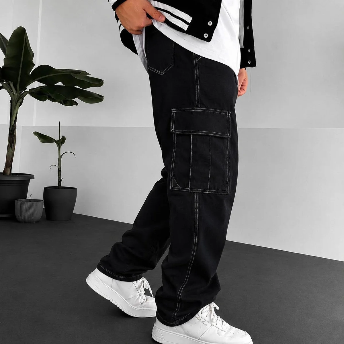 Calça Cargo Básica Sarja 100%