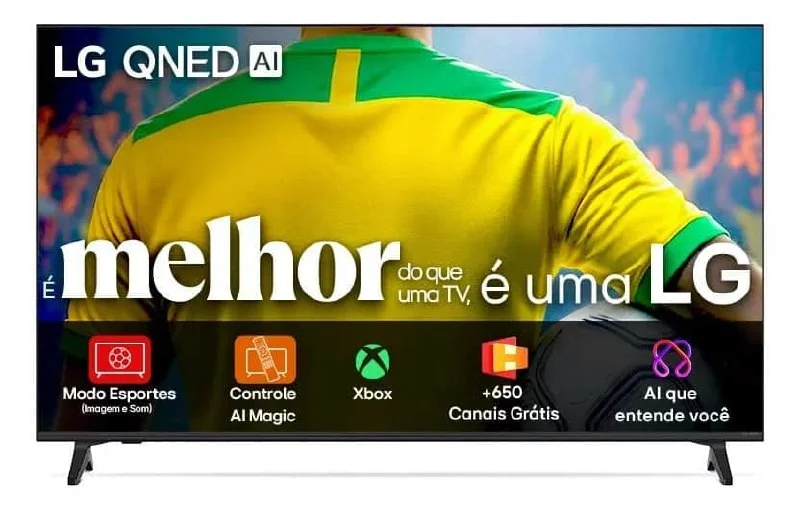 Smart TV 4K 65" LG QNED73 Portal de Games Processador AI α7 Ger8 4K Super Upscaling Google Cast