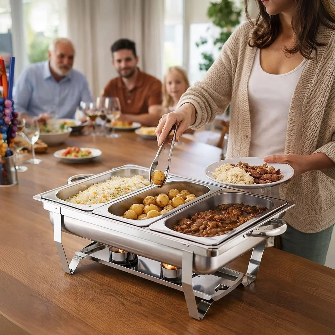 Rechaud Inox KL065-03-1 9L 3 Cubas Buffet
