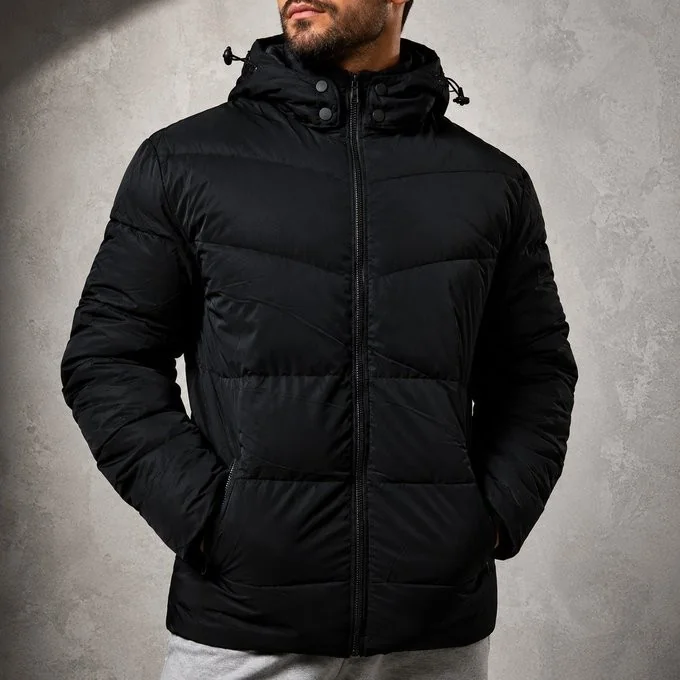 Jaqueta Puffer Térmica Com Capuz Forro