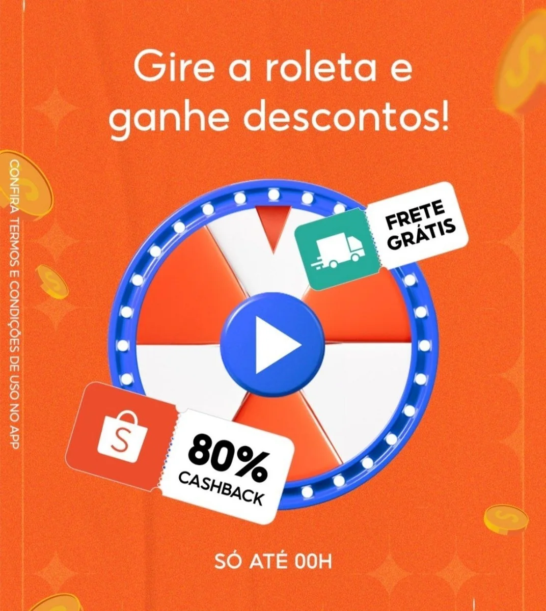 Roleta premiada na Shopee