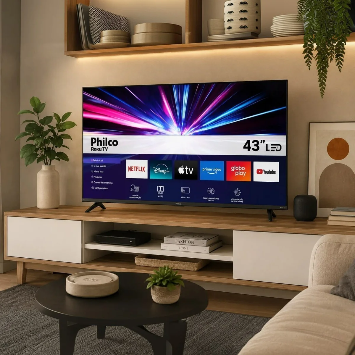 Smart Tv 43'' Philco Full Hd Roku Tv Hdr10 Dolby