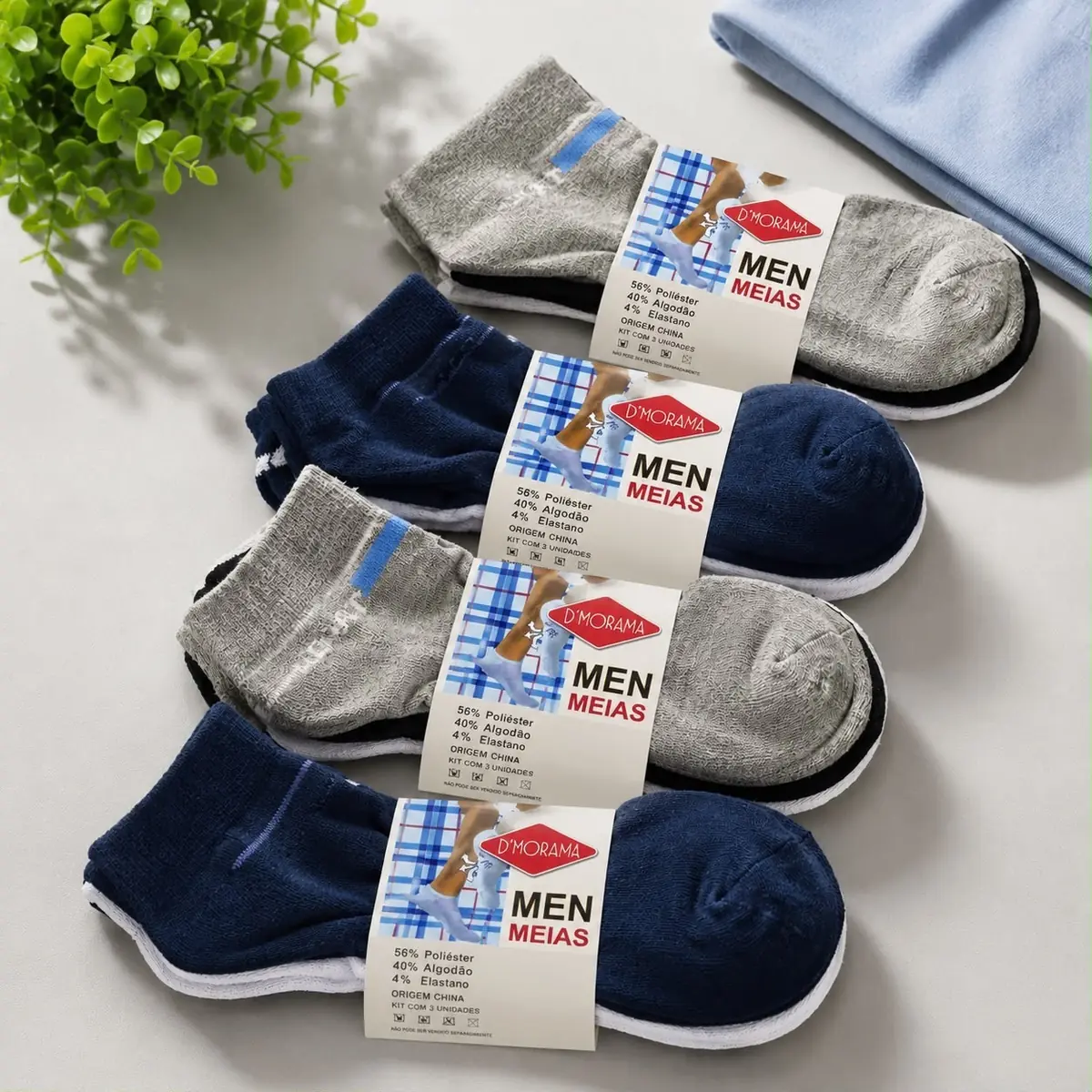 Kit 12 Pares Meia Soquete Cano Curto