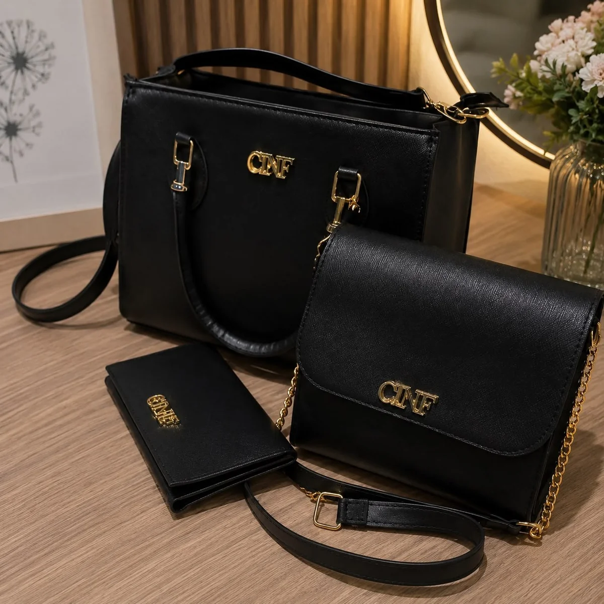 Kit 3 Peças Bolsas Feminina
