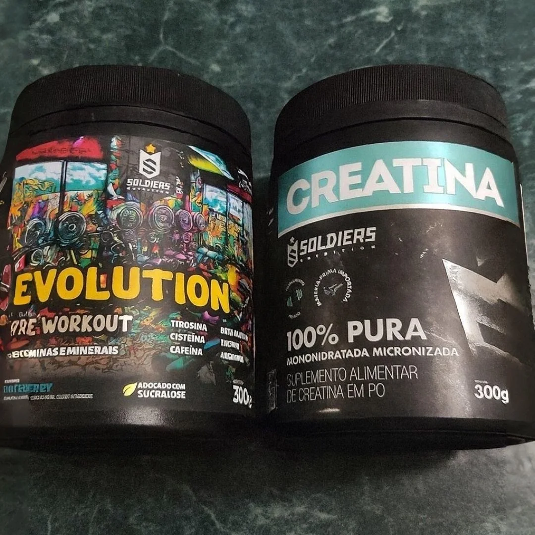 Kit: Creatina 300g + Pré-treino Evolution 300g Soldiers Nutr