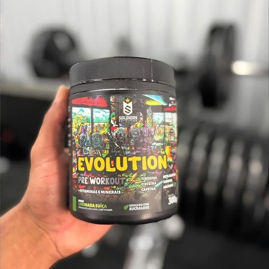 Pré-treino Evolution Workout 300g Termogênico Sabor Blueberry Soldiers Nutrition Energia Foco Treino