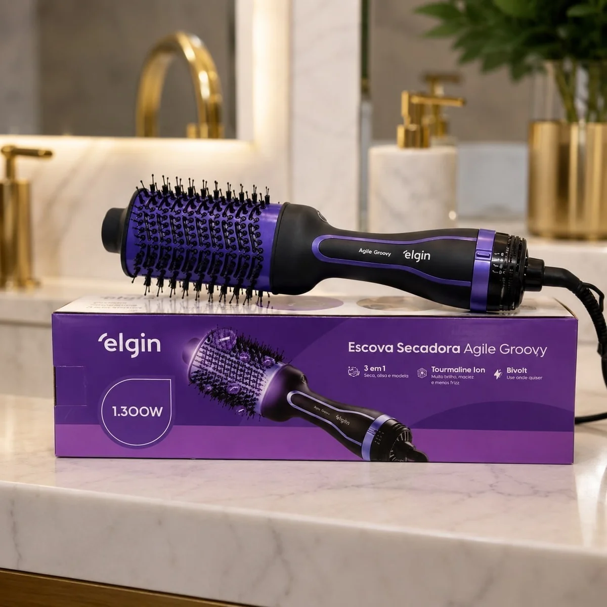 Escova Secadora Agile Glossy Elgin 1300W Bivolt