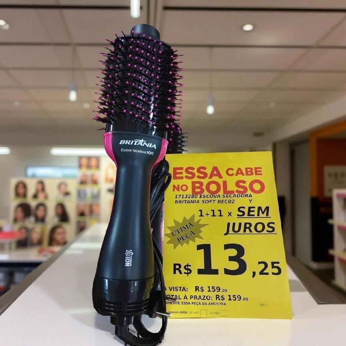 Britânia Escova Secadora Bec02pr 4 Em 1 1300w