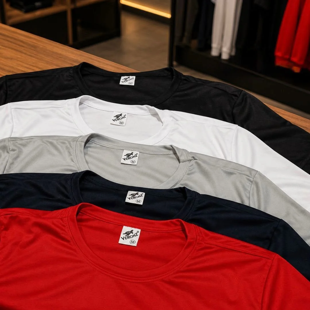 Kit 5 Camisetas Básicas Masculina Dry Fit Lisa Tradicional  Variado Gg