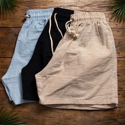 Kit 3 Shorts Linho Verão