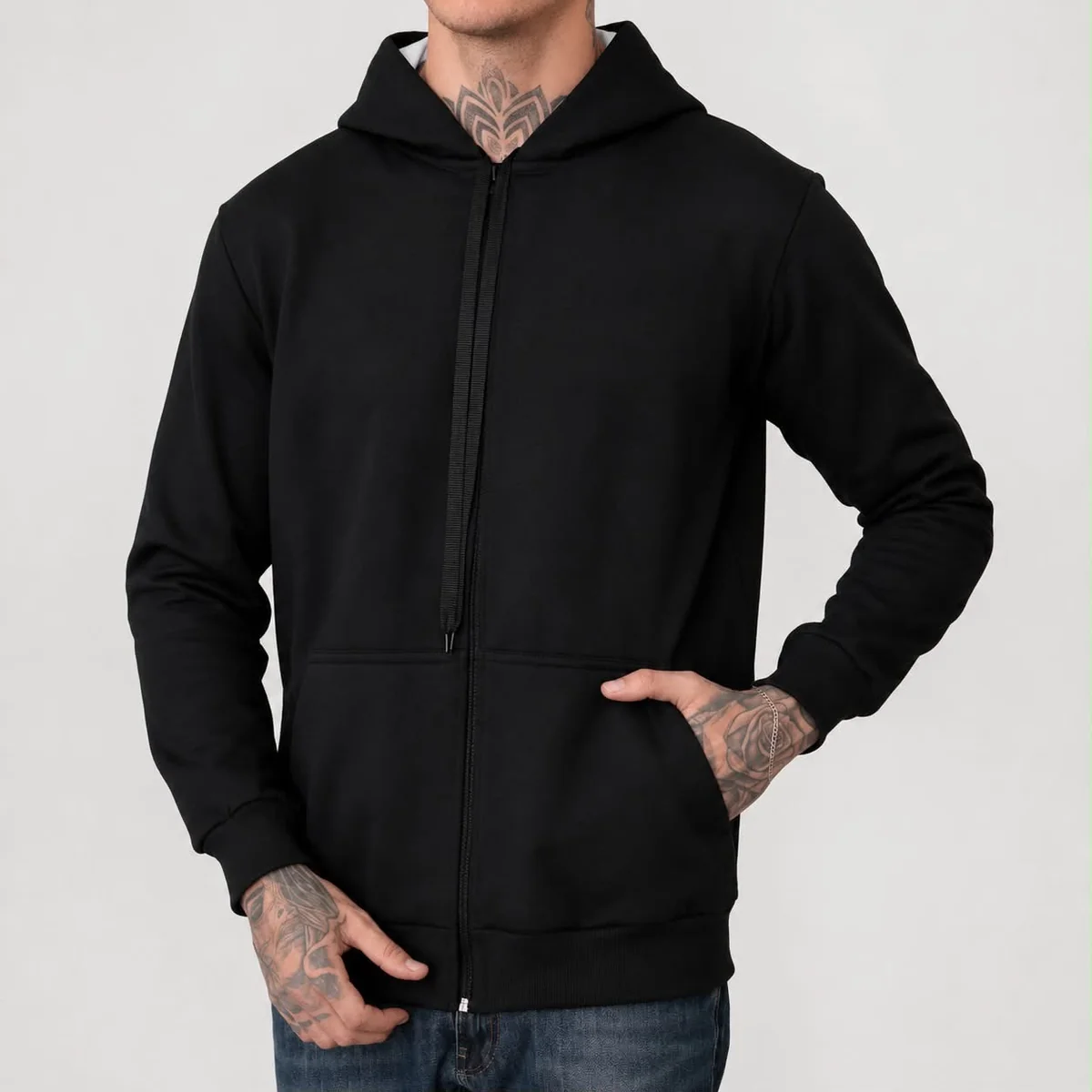 Moletom Masculino Com Capuz Em Zíper (9 cores)