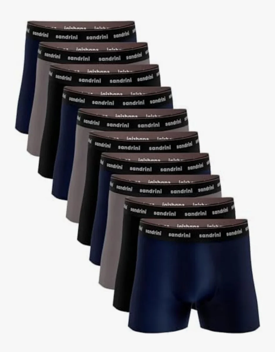 - Kit 10 Cuecas Boxer Sandrini Masculinas Algodão Conforto