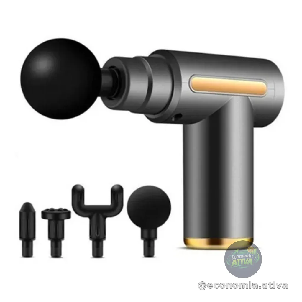 Massageador Elétrico Portátil Profissional Muscular Pistola Cor Preto