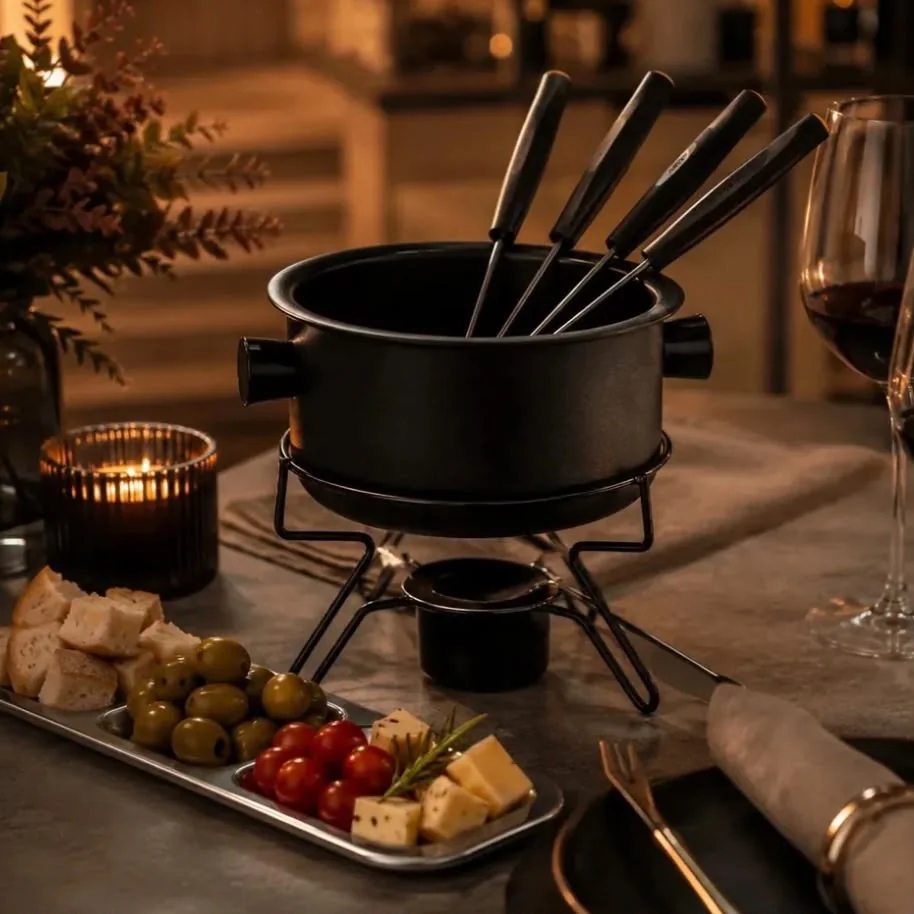 Aparelho Fondue Pop Antiaderente 7 Pçs Forma + 4 Garfo