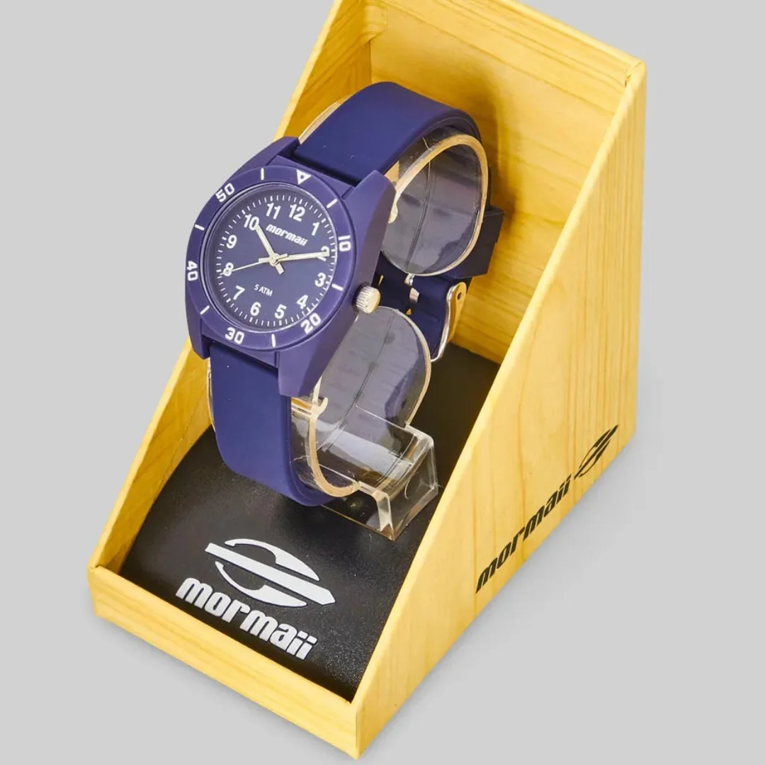 Relógio Mormaii Feminino Infantil Azul - Mopc21sab/8a Azul Prata Azul-marinho Prateado