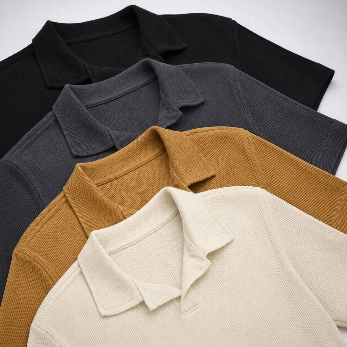 Camiseta Polo Texturizada Sem Botão