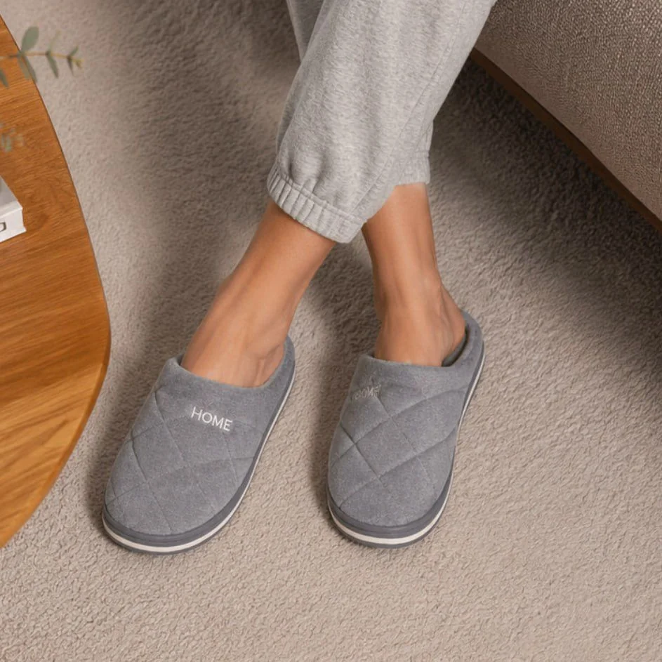 Pantufa Chinelo Forrada Home Riscos Quadrados Inverno