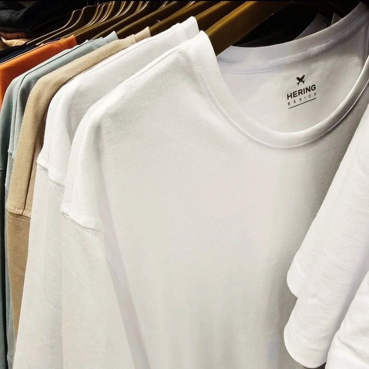 Kit Camiseta Hering Slim Masculina 5 Peças