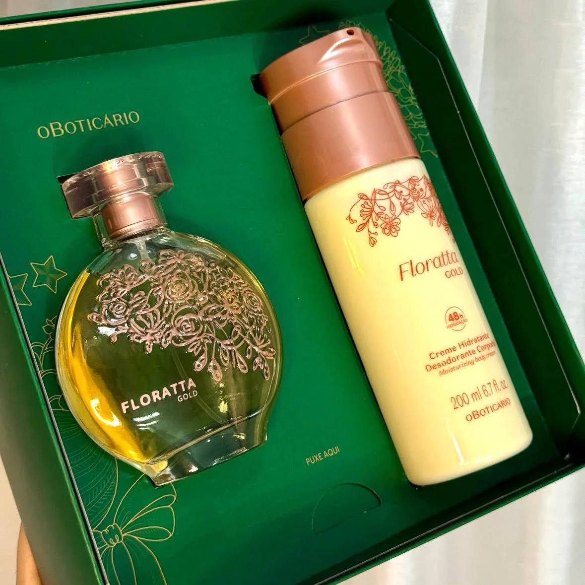 Kit Floratta Gold • Colônia Floratta Gold 75ml • ⁠Hidratante Corporal 200ml