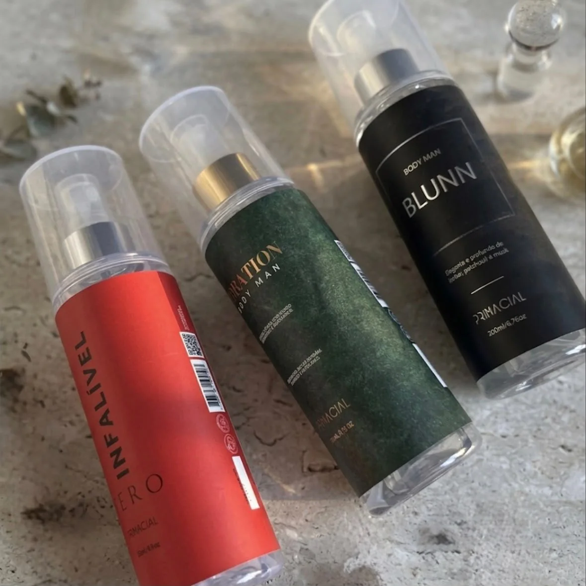 Kit Body Splash Masculino Vibration + Blunn + Infalível Fero 200 ml