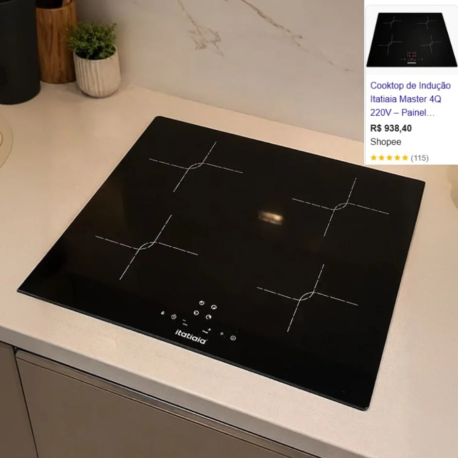 Cooktop Itatiaia Master 4 Bocas Vidro Preto Indução