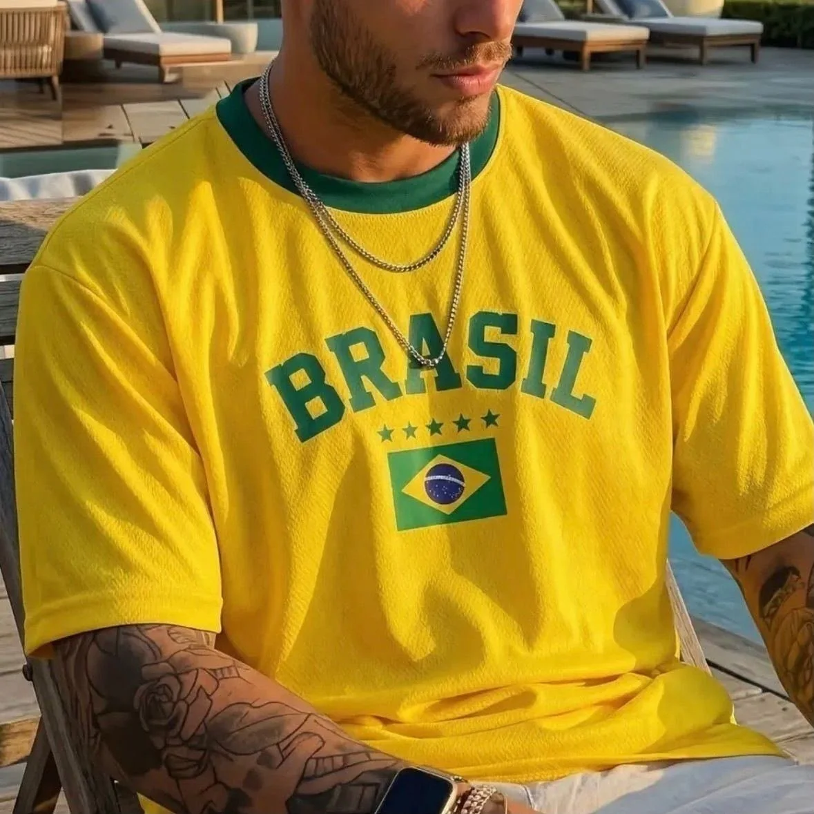 Camiseta Masculina Básica Canelada Copa Do Brasil 2026 Amarelo