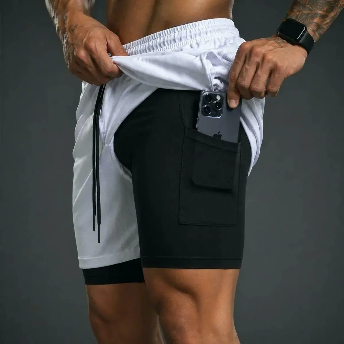 Kit 4 Shorts 2 Em 1 Duplo Dryfit