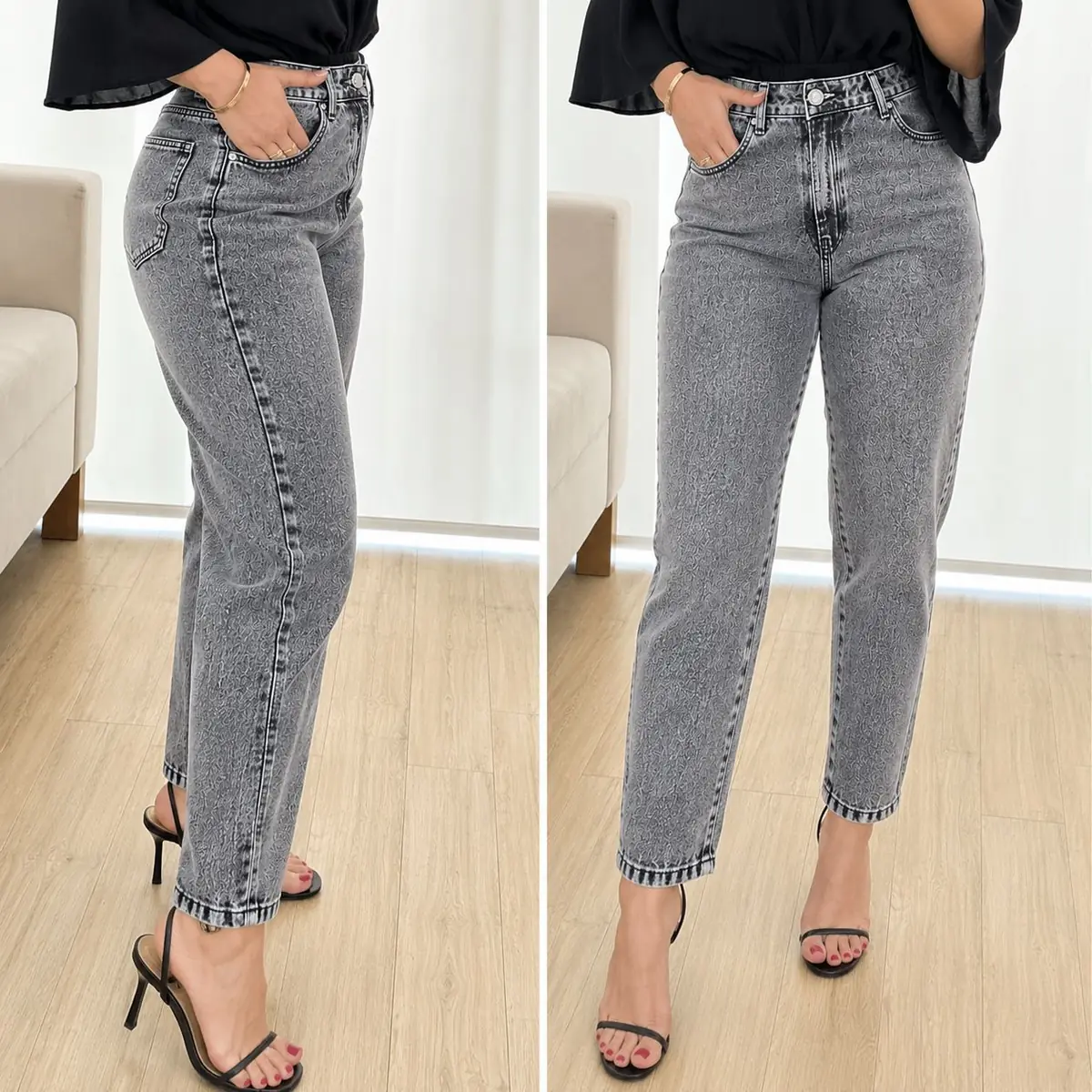 Calça Mom Jeans Cintura Alta