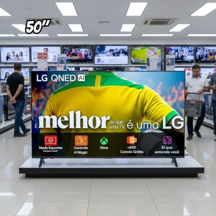 Smart TV 4K 50" LG QNED73 Portal de Games Processador AI α7 Gen8 4K