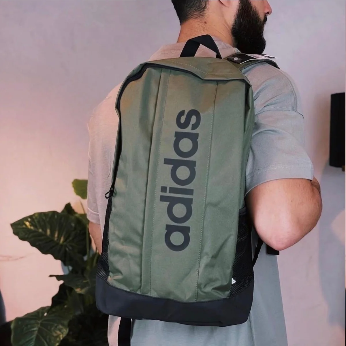 Mochila Linear Olive Strata Black adidas
