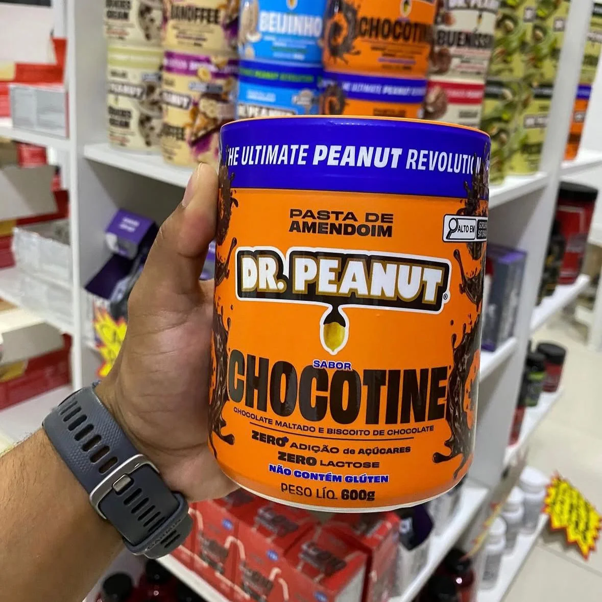 DR. Peanut Pasta de Amendoim Sabor Chocotine Pote 600g