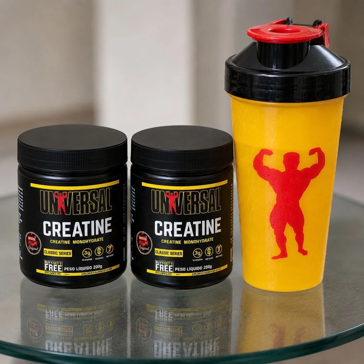 Kit Creatina Universal Nutrition 200g + Coqueteleira