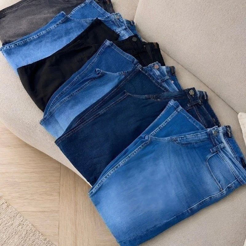 Kit 3 Calça Jeans Slim Com Lycra Elastano