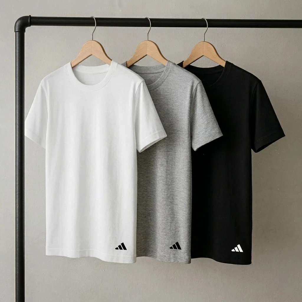 Kit 3 Camiseta Adidas Básicas Masculino