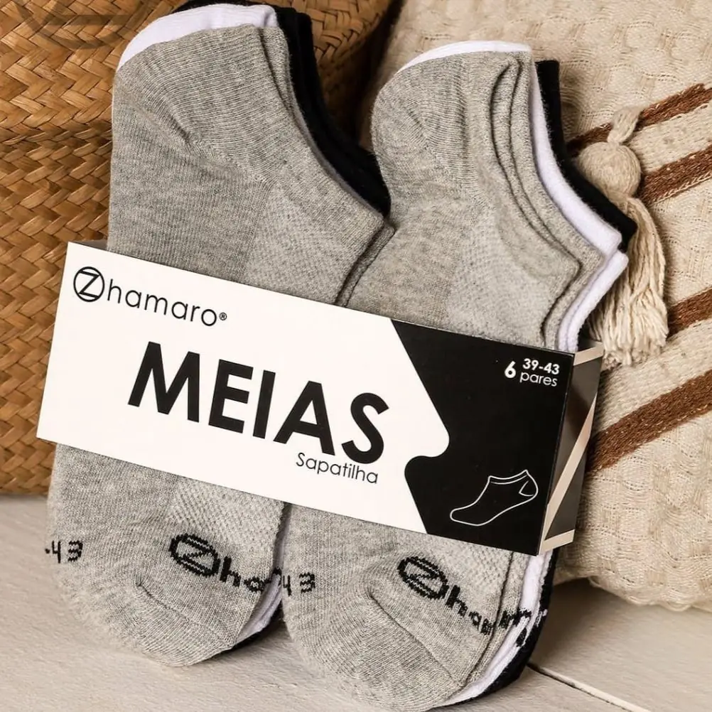 Kit 6 Pares Meias Zhamaro Sapatilha Invisível