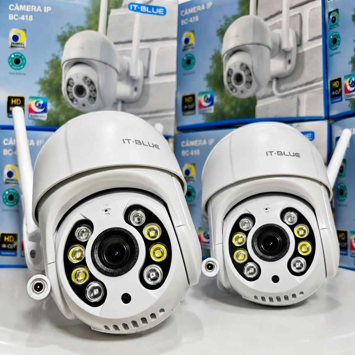 Kit 2 Câmeras De Segurança Ip Wifi A8 Full Hd Icsee Ptz 355°