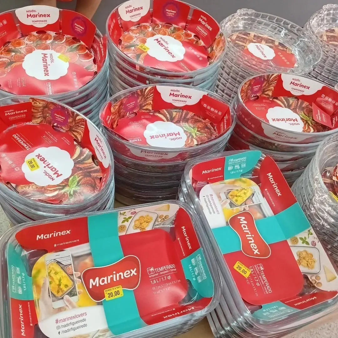 Kit De Travessas Refratárias Em Vidro 10 Peças Marinex Transparente