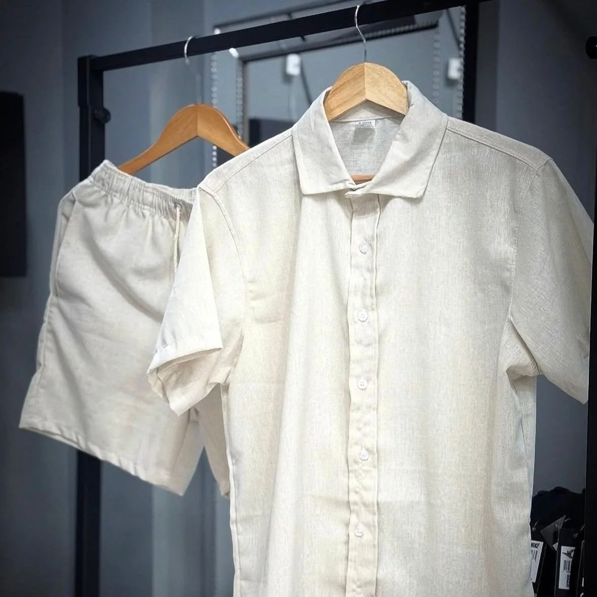 Conjunto Linho Camisa Shorts Mauricinho