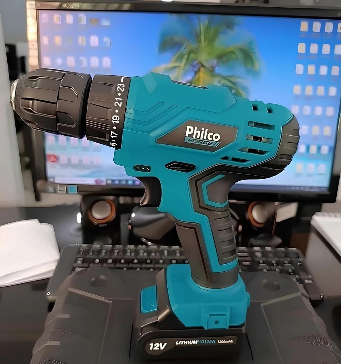 Parafusadeira Force Bivolt 2 Em 1 800rpm Ppf12 Philco Azul 127/220v
